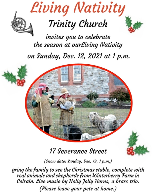 Poster for Living Nativity with picture of shepherds